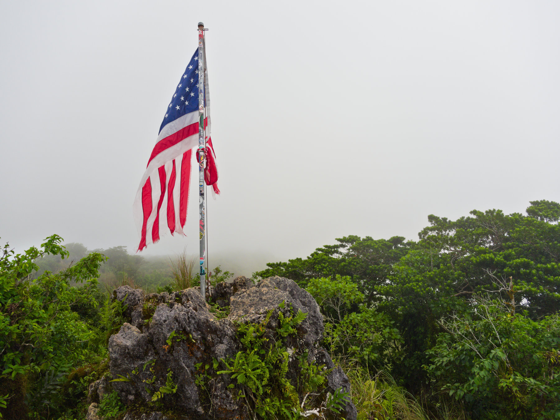 Flag at the summit of Mount Lamlam, Guam